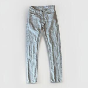 Gustin Rustic Slub Linen Pants 28 Light Beige Lightweight Minimalist New York